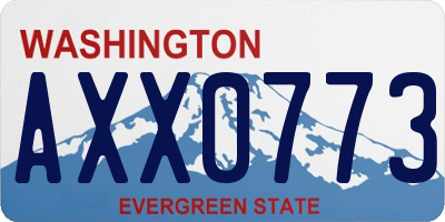 WA license plate AXX0773