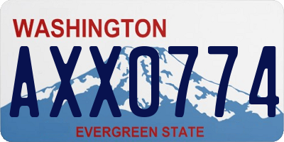 WA license plate AXX0774