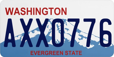 WA license plate AXX0776