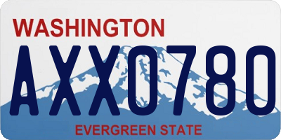 WA license plate AXX0780