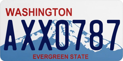 WA license plate AXX0787