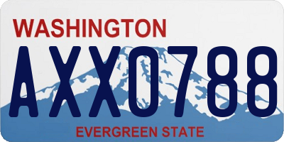 WA license plate AXX0788