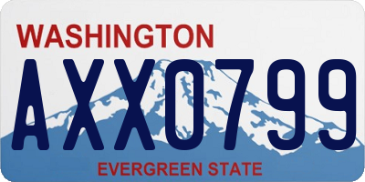 WA license plate AXX0799