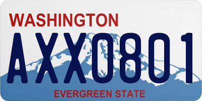 WA license plate AXX0801