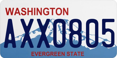 WA license plate AXX0805