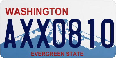 WA license plate AXX0810