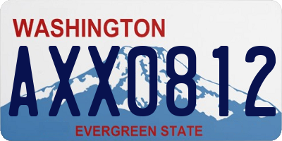 WA license plate AXX0812