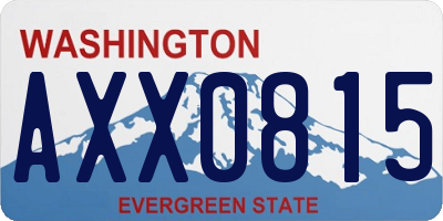 WA license plate AXX0815