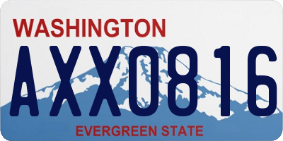 WA license plate AXX0816