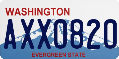 WA license plate AXX0820