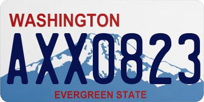 WA license plate AXX0823