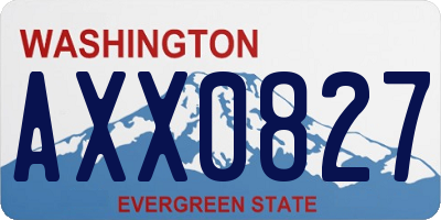 WA license plate AXX0827