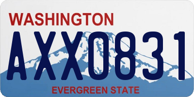 WA license plate AXX0831