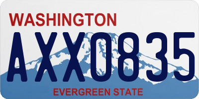 WA license plate AXX0835