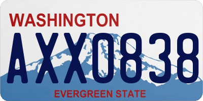 WA license plate AXX0838