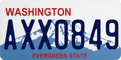 WA license plate AXX0849