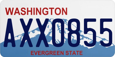 WA license plate AXX0855