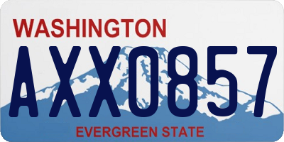WA license plate AXX0857