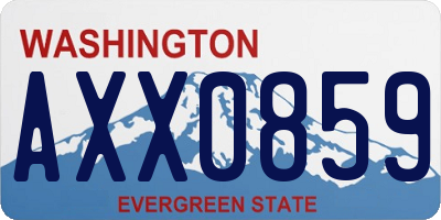 WA license plate AXX0859