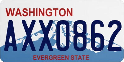 WA license plate AXX0862