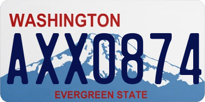 WA license plate AXX0874