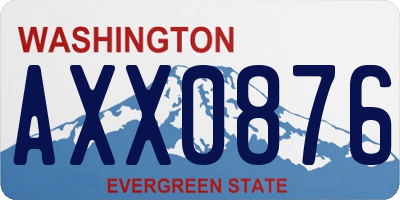 WA license plate AXX0876
