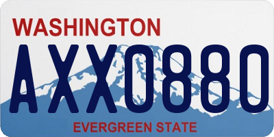 WA license plate AXX0880