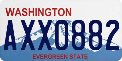 WA license plate AXX0882