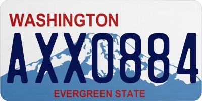 WA license plate AXX0884