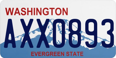 WA license plate AXX0893