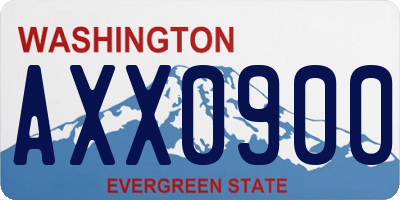 WA license plate AXX0900