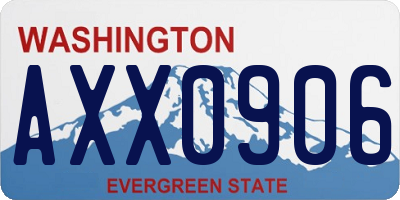 WA license plate AXX0906