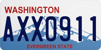WA license plate AXX0911