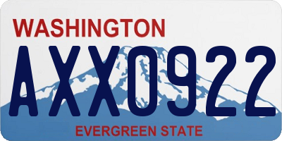 WA license plate AXX0922