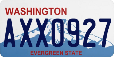 WA license plate AXX0927