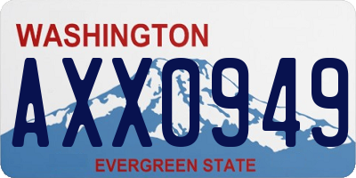 WA license plate AXX0949
