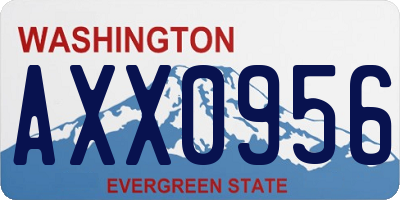 WA license plate AXX0956