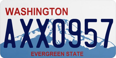 WA license plate AXX0957
