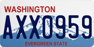 WA license plate AXX0959