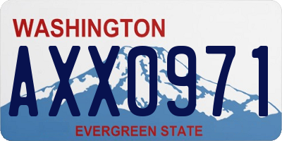 WA license plate AXX0971