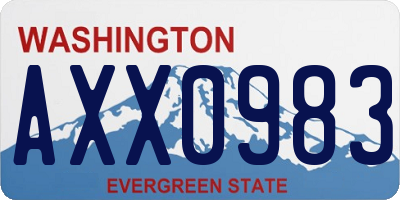 WA license plate AXX0983