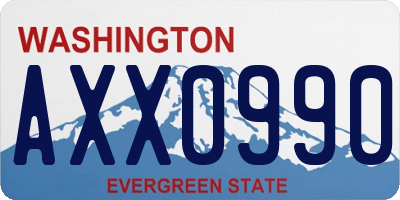 WA license plate AXX0990