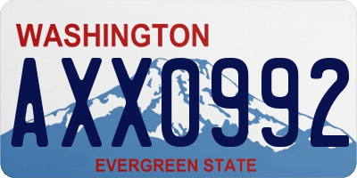 WA license plate AXX0992