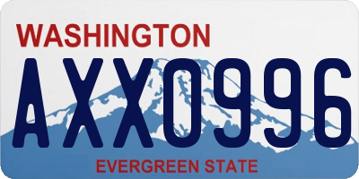 WA license plate AXX0996