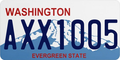 WA license plate AXX1005