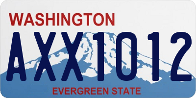 WA license plate AXX1012