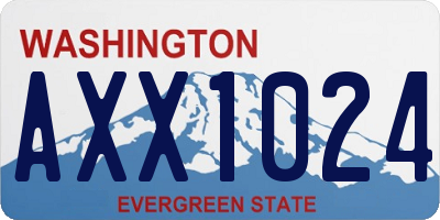 WA license plate AXX1024
