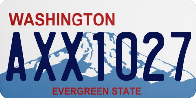 WA license plate AXX1027