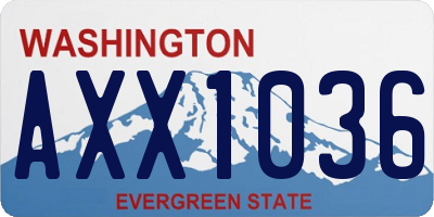 WA license plate AXX1036