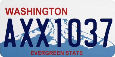 WA license plate AXX1037